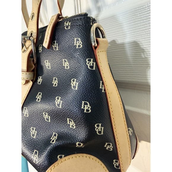 Dooney Bourke Vintage Signature Monogram Canvas Satchel Black - Picture 4 of 12
